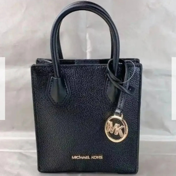 Michael Kors Mercer Black Extra-Small Leather Crossbody/Clutch Bag ** - Picture 1 of 13
